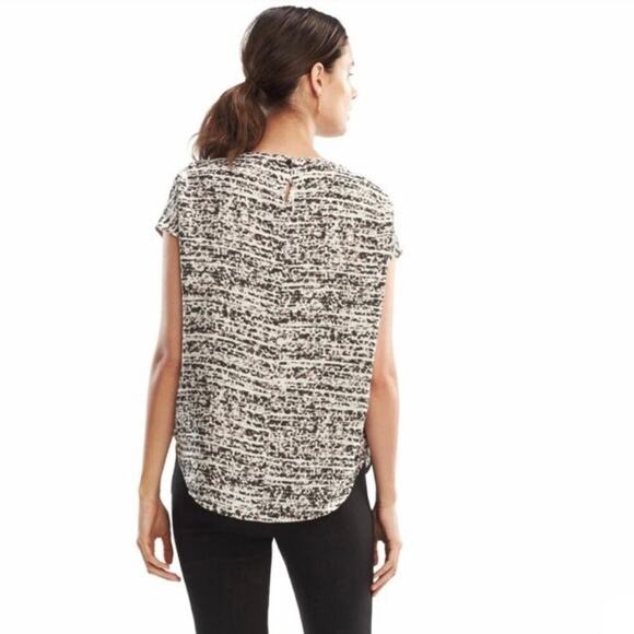 MM LAFLEUR | The Didion Ink Wash Print Short Sleeve Silk Blouse Summer | Size 2X - Picture 3 of 9